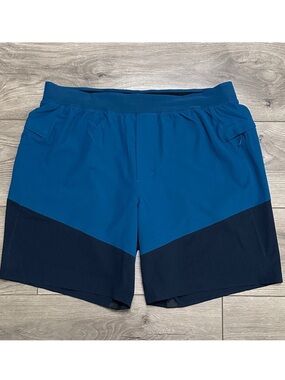 Lululemon Namaste At‎ The Beach 8” Shorts Blue Black Size XL